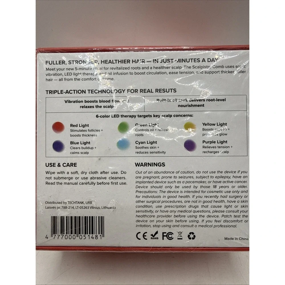 Scalpistry Scalp & Hair Growth Therapy Comb New Sealed